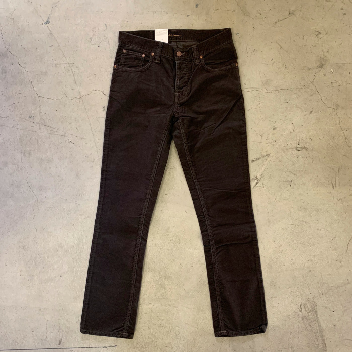 Nudie Jeans GRIM TIM - ORG. 激安価格の CORD W28 ヌーディージーンズ グリムティム BROWN コーデュロイ 日本