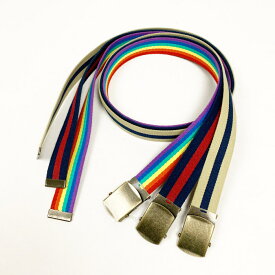 SUSPENDER FACTORY / STRIPE BUCKLE BELT made in U.S.A サスペンダーファクトリー ガチャベルト