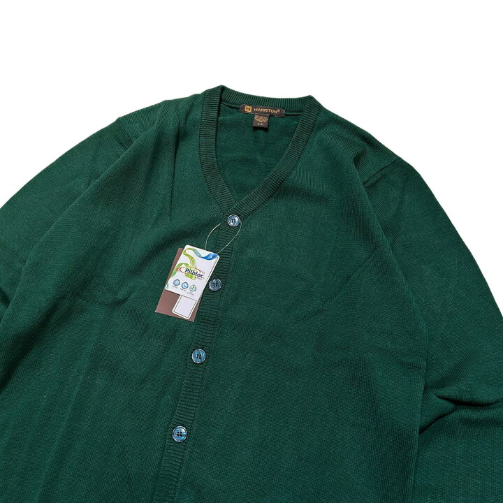 楽天市場】HARRITON / V-NECK KNIT CARDIGAN BLACK GREEN (ハリトン V 