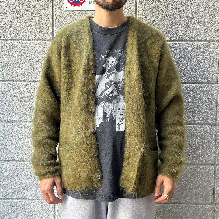 A.R.P モヘアカーディガン 高かっ オリーブ size:free