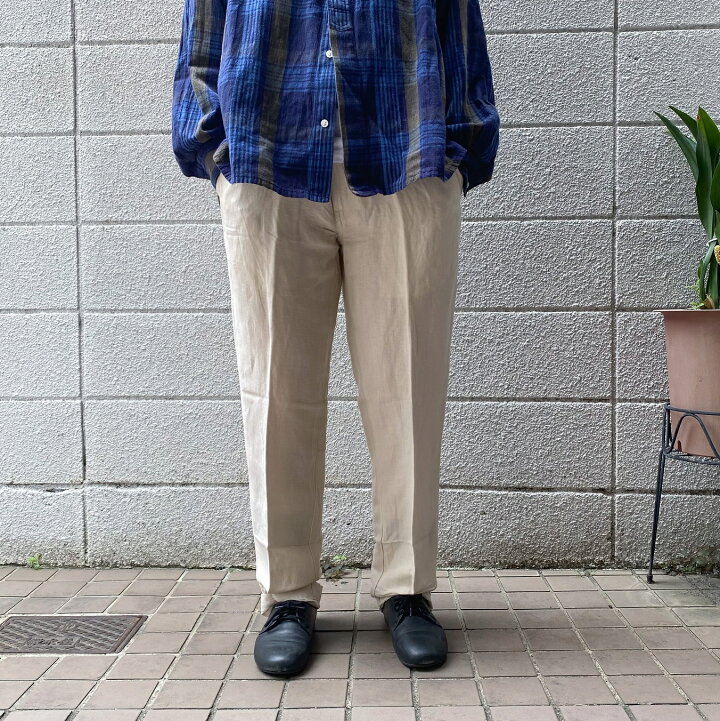 CUBAVERA タック リネンパンツ ホワイト(メンズ W34 CUBAVERA リネンパンツ L32)中古 古着 U7573 CUBAVERA ブラック イージーパンツ M