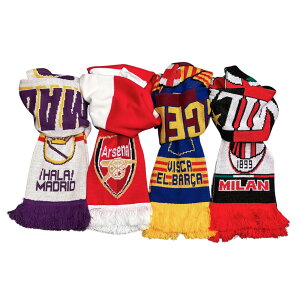FOOTBALL SOUVENIR ACRYLIC SCARF - Real Madrid Arsenal Barcelona AC Milan (�T�b�J�[ �t�b�g�{�[�� �}�t���[ �X�J�[�t ���A���}�h���[�h �A�[�Z�i�� �o���Z���i AC�~�����j
