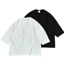 SEABEES 3/4 Sleeve Raglan Tee White Black / シービーズ ラグラン Tシャツ 無地 七分袖 ホワイト 白 ブラック 黒