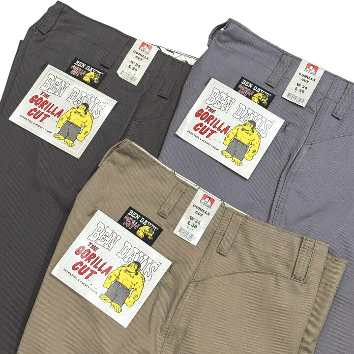 【人気】BEN DAVIS ゴリラカット フリスコ ワークパンツ グレー 32 楽天市場】USA企画 BEN DAVIS GORILLA CUT PANTS - Khaki Light