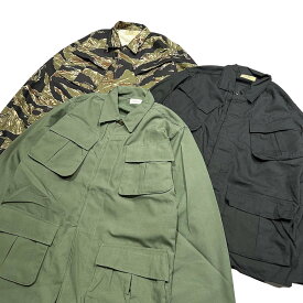 "DEADSTOCK" Jungle Fatigue Jacket 民間品 M-Short L-Short S-Short Olive Black Tiger Stripe / ジャングルファティーグ ファティーグジャケット ミリタリー オリーブ ブラック タイガーストライプ 古着 ヴィンテージ