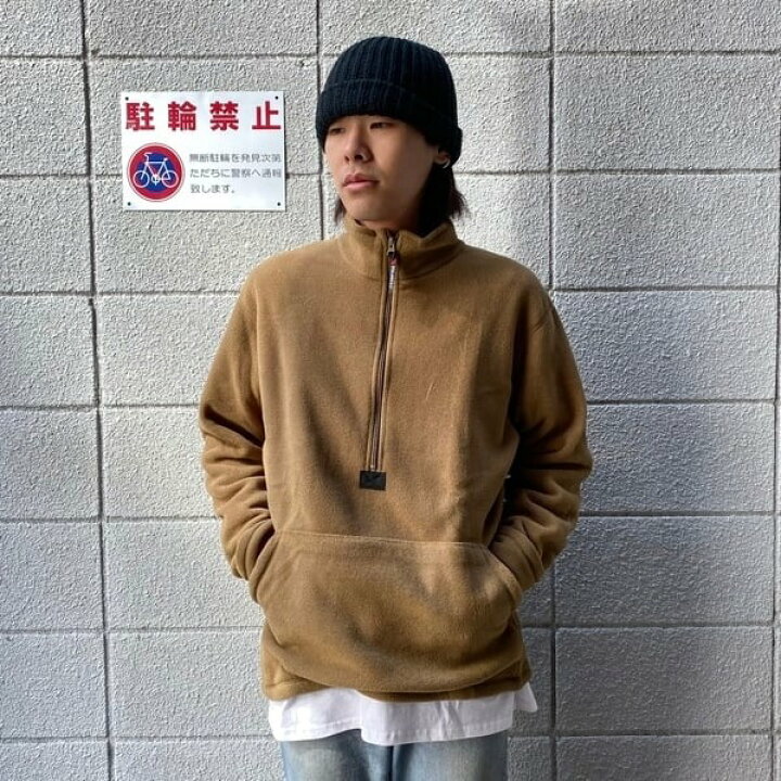 00s デッドストック US MC POLARTECハーフジップフリース 茶色 