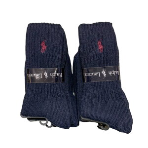 DEADSTOCK USA�� 90's Polo Ralph Lauren Crew Socks Navy / �|�� �����t���[���� �\�b�N�X �N���[�\�b�N�X �l�C�r�[ �Ò� �A�����J���A��