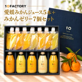愛媛 みかん ストレートジュース 5本(200ml) みかん ゼリー 7個(7種類) ギフトセット 愛媛柑橘の個性を楽しむ 秋ギフト、お祝いにおすすめ　10FACTORY