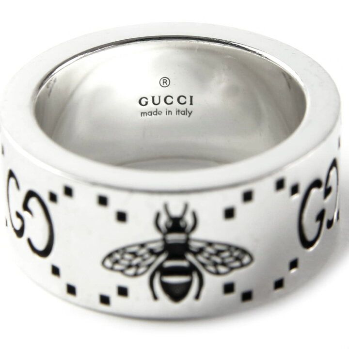 楽天市場】【P3倍】GUCCI グッチ 指輪 シルバー リング GG＆ビー 蜂 