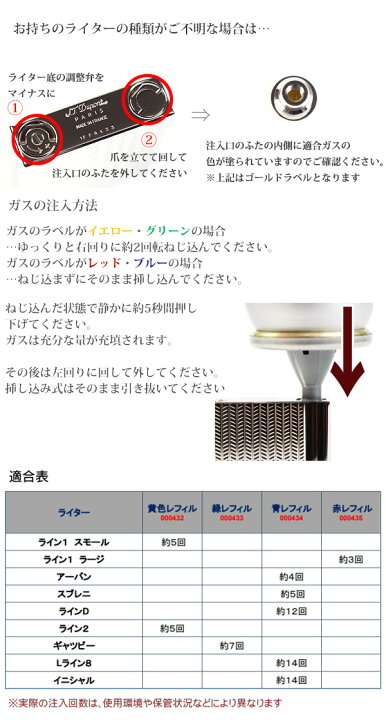 楽天市場】S.T.Dupont エステー デュポン ガスライター専用 ガス 