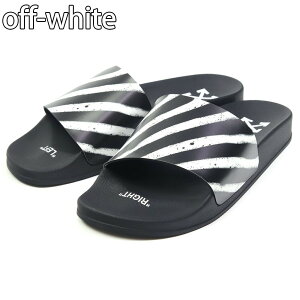 �y���ϔ��̐F�򂹂ɂ��󂠂�z�I�t�z���C�g off-white �T���_�� �V�����[�T���_�� �C �V���[�Y �u���b�N OMIA088R20C220521001 SPRAY STRIPES SLIDER BLACK WHITE