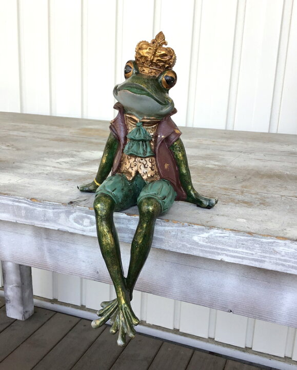 楽天市場】オブジェ かえる カエル 殿様ガエル 王様 置物 アンティーク  