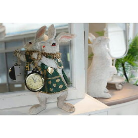 うさぎ 置物 かわいい 不思議の国のアリス インテリア オブジェ 雑貨 置き物 ウサギ 兎 おしゃれ アンティーク インテリア雑貨 プレゼント グリム童話 アリス 贈り物 お誕生日 お祝い 部屋 飾り バロック調 ギフト【送料無料】タイムキープ・ラビット