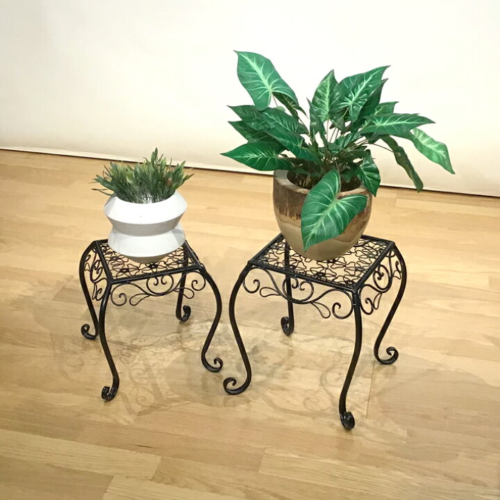 楽天市場】プランタースタンド 台 黒 ブラック アイアン 花台 スタンド  