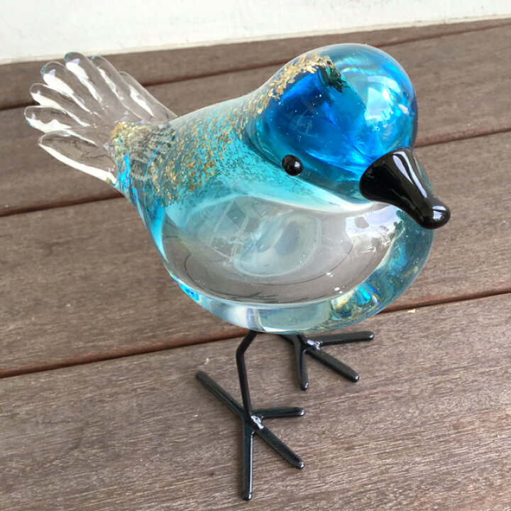 楽天市場】小鳥 置物 鳥 ガラス製 おしゃれ かわいい ブルー Bird 