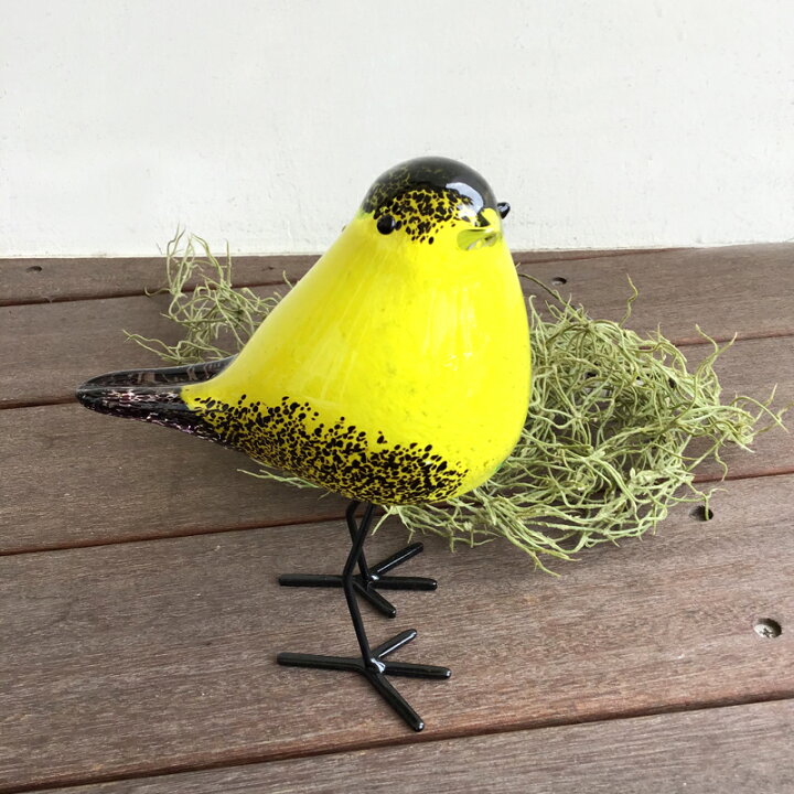 楽天市場】小鳥 置物 鳥 ガラス製 おしゃれ かわいい イエロー 黄色 