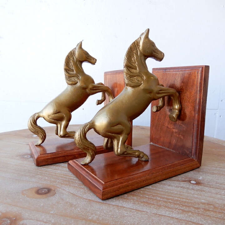 楽天市場】ブックエンド 本立て 馬 うま ホース Horse アンティーク調 