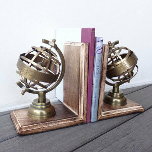 ブックエンド 天球儀 本立て アンティーク調 おしゃれ 高級感 本立て ブックスタンド 宇宙 おしゃれ 卓上 机上 モダン 整理 本棚 仕切り 本 ディスプレイ インテリア雑貨 【送料無料】アーミ
