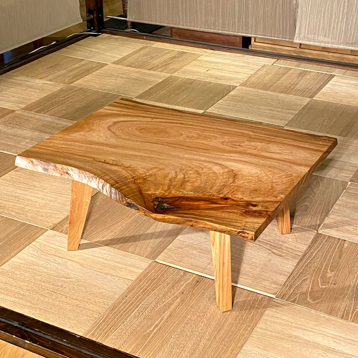一枚板 80 テーブル 座卓 リビング 花台 幅80 天然木 無垢 木製テーブル