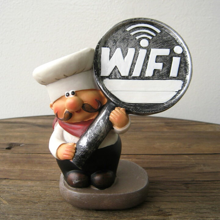 楽天市場】wi-fi 使えます Wi-Fi スポット 案内板 目印 置物 シェフ 