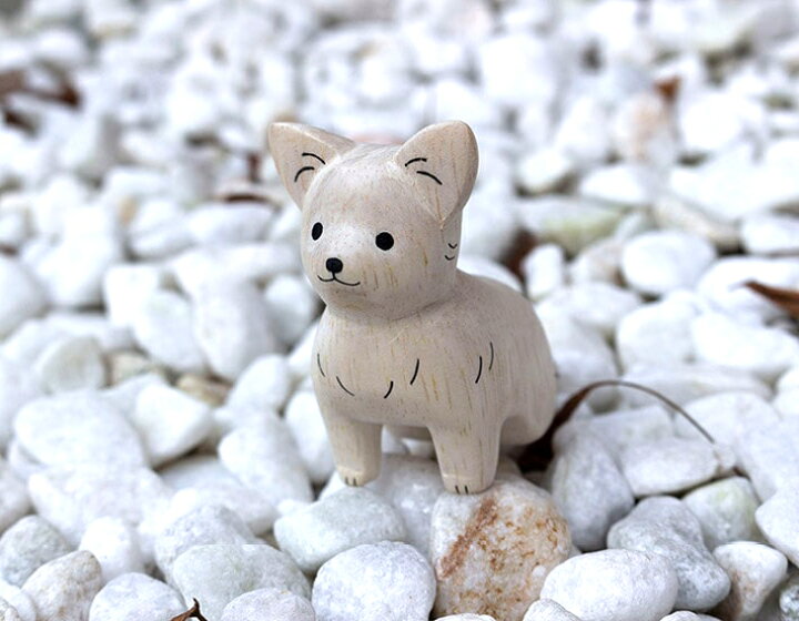 楽天市場】置物 木彫り チワワ わんこ 犬 アニマル 動物 オーナメント 