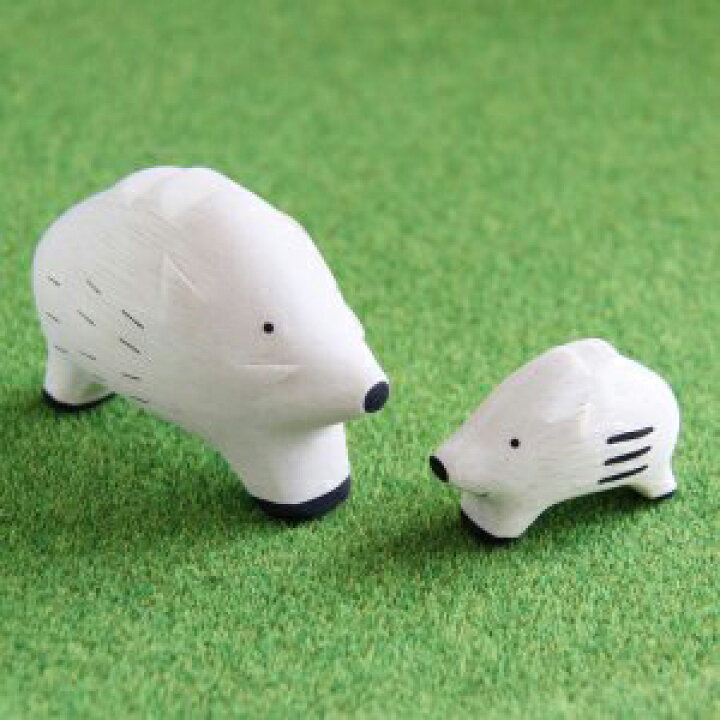 うりぼう イノシシ かわいい置物 猪の置物うりぼう 2個セット置物 リッカロッカお庭や玄関 兄弟