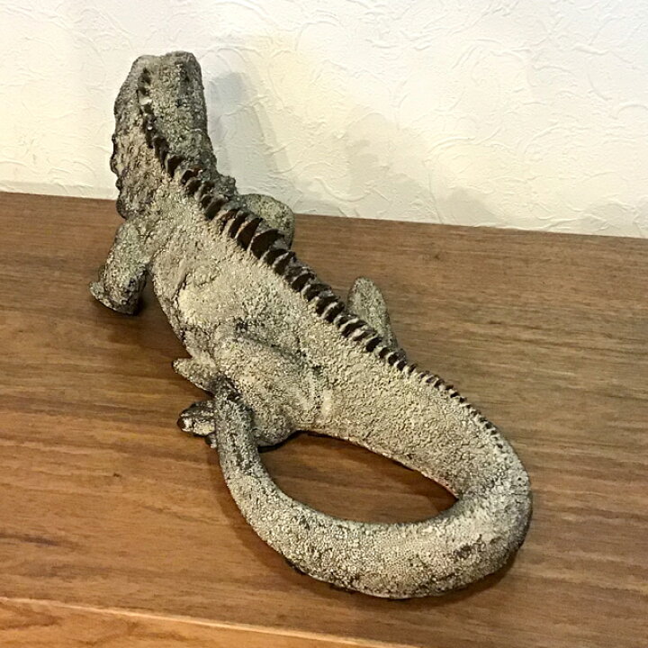 楽天市場 イグアナ 爬虫類 ハ虫類 トカゲ リアル 置物 リアル 個性的 グリーンイグアナ 怪獣 送料無料 イグアナの置物 ウッドギャラリー樹
