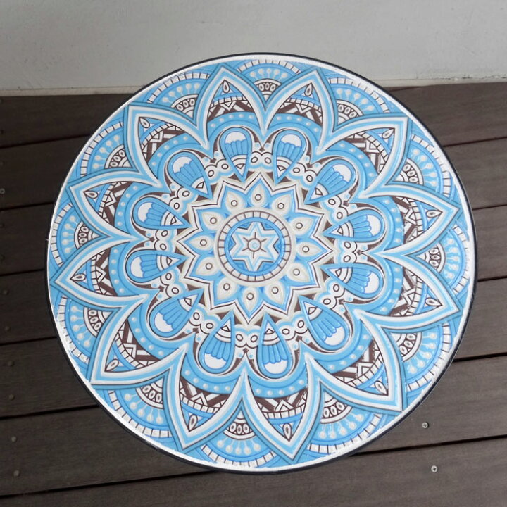 楽天市場】ガーデンテーブル ガーデンファニチャー テーブル ブルー  