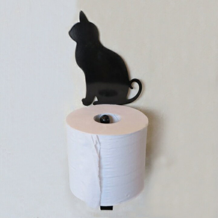 トイレットペーパーホルダー　アイアンラック　猫型　トイレ収納　トイレットペーパー