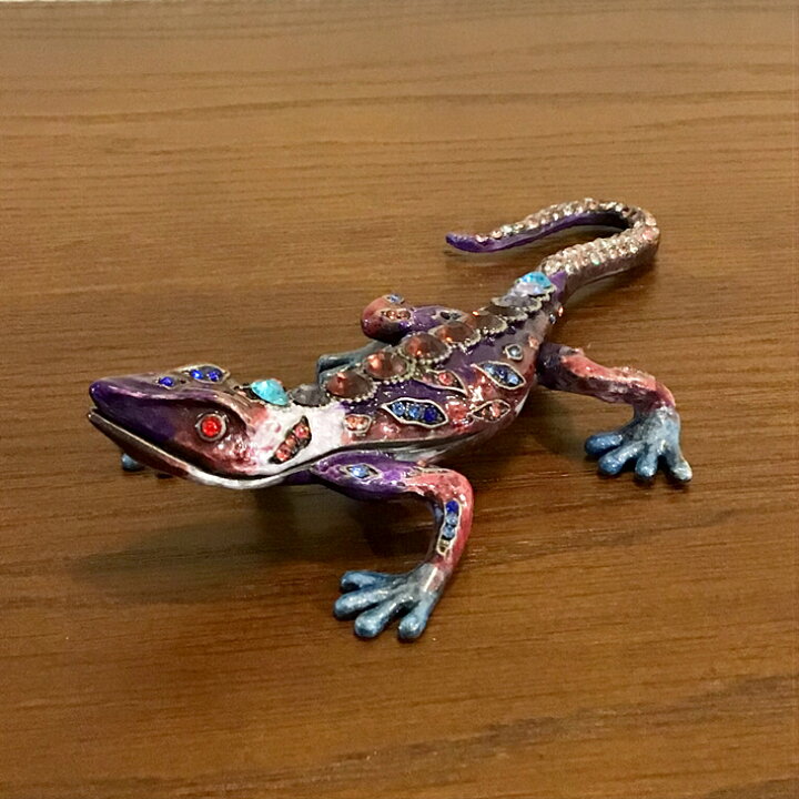 楽天市場 トカゲ とかげ 蜥蜴 個性的 かっこいい エナメル製 通販 置物 小物入れ 小物収納 置物 プレゼント 贈り物 お誕生日プレゼント お祝い 送料無料 エナメルbox トカゲ ウッドギャラリー樹
