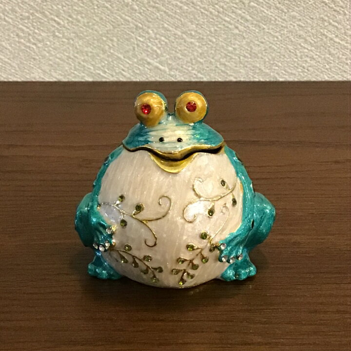 楽天市場 蛙 カエル かえる 個性的 エナメル製 面白い かわいい 縁起の良い 通販 置物 小物入れ 小物収納 置物 プレゼント 贈り物 お誕生日プレゼント お買得品 エナメルbox ふくらみカエル ウッドギャラリー樹