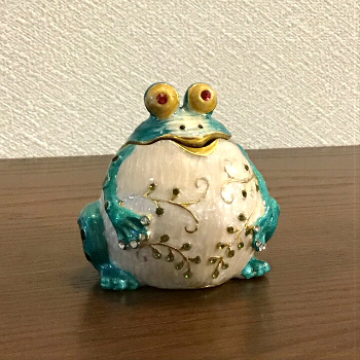 楽天市場 蛙 カエル かえる 個性的 エナメル製 面白い かわいい 縁起の良い 通販 置物 小物入れ 小物収納 置物 プレゼント 贈り物 お誕生日プレゼント お買得品 エナメルbox ふくらみカエル ウッドギャラリー樹