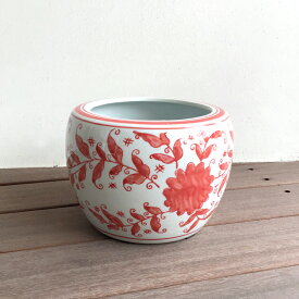 火鉢 陶器鉢 水鉢 睡蓮鉢 メダカ鉢 金魚鉢 陶器　めだか鉢 鉢 陶器 水連鉢 和風 アジアン ビオトープ 観葉植物 ハイドロカルチャー ガーデニング 鉢カバー プランタカバー 鉢植え【お買い得品】ミニ火鉢　ピンク（M）