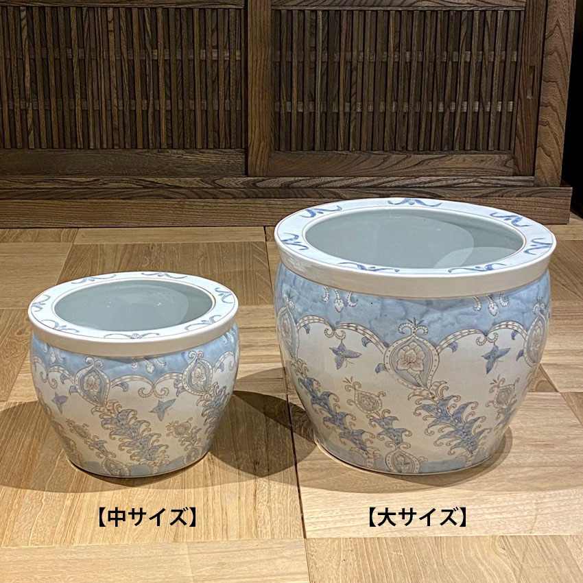 ☆大感謝セール】 睡蓮鉢 アンティーク アジアンテイスト 大型 水鉢 