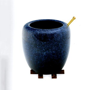 信楽焼 火鉢 生子 なまこ 6号 火箸 井ゲタ 火鉢 遠赤外線 七輪 薪ストーブ 暖房 和 深みのある青 陶器 ひばち信楽焼 生子火鉢型灰皿セット(火箸・井ゲタ付) 6号