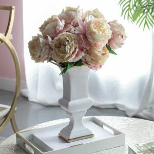 フラワーベース 花瓶 花びん 花入れ ホワイト ゴールド 白 おしゃれ モダン 海外インテリア スクエアベース【送料無料】フラワーベース L スクエア(ホワイト&ゴールド)