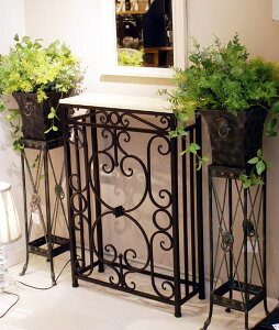 コンソールテーブル コンソール アイアン 大理石 テーブル アンティーク調 飾り台 ロココ調 姫系 ハイテーブル 花台 玄関 ディスプレイ 飾り台 おしゃれ 送料込み 幅63cm【送料無料】大理石