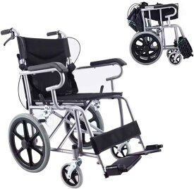 【お買い物マラソン・p5倍+1000円クーポンあり】NADLE 車椅子 車イス 折りたたみ 軽量 コンパクト 介護用 二年保証 障害者 老人 高齢者 自走 介助 兼用 介助ブレーキ 多機能 組み立て不要 送料無料 身障者 歩行困難対策 防災 外出 散歩 敬老の日 プレゼント