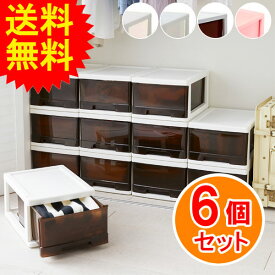 完成品 収納ボックス 収納ケース 衣類ケース 6個セット クローゼットケース 衣装ケース 引き出し 衣類収納 洋服収納 リビング収納 プラスチック 【送料無料】 【大型】