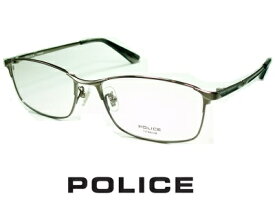ポリス メガネ フレーム POLICE VPLB02J-0568 レンズ付セット 送料無料 レンズ 55mm 【クーポン値引】 チタン ビジネススタイル シャープなスクエア ガンメタル 度付き 眼鏡 伊達メガネ メンズ uvカット おしゃれ 人気