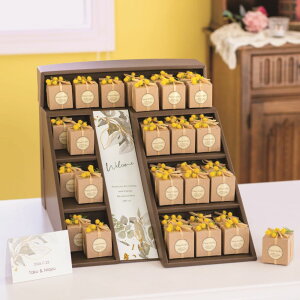 【33コ】プチギフト お菓子 ミモザの花言葉 33個セット 結婚式 名入れ 二次会 ウェルカムボード ウェディング 個包装 お菓子 焼き菓子 ウェルカムスペース 装飾 ウェルカムスペースアイテム