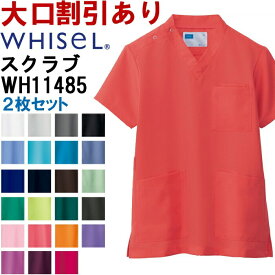 スクラブ 白衣 自重堂 ホワイセル Jichodo Whisel WH11485 男女兼用スクラブ SS-4L 2枚セット ユニセックス メンズ レディース