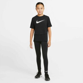 キッズ 半袖 Tシャツ 女の子 ジュニア 130-160cm 子供 子ども服/ナイキ NIKE YTHガールズDri-FITトロフィーS/Sトップ/スポーツウェア ブラック 黒 運動 カジュアル トップス/DA1096-010