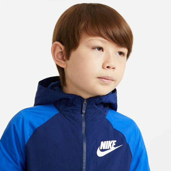 ジュニア ウィンドブレーカー 上下セット キッズ 130-160cm 子供服/ナイキ NIKE YTH ハイブリッドウーブンフーディトラックスーツ/スポーツウェア ブルー 青 ジャケット パンツ セットアップ/DA1406-492 WORLD WIDE MARKET ナイキ ブルゾン セットアップ 130 ジャンパー 子供服