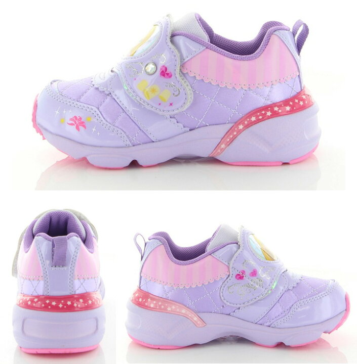 ディズニー Disney プリンセス スニーカー 女の子 子供靴 キッズ ジュニア ベルクロ ラプンツェル アリエル シンデレラ ベル ムーンスター Moonstar Dn C1248 お1人様1点限り