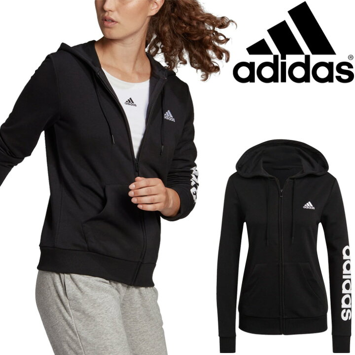 楽天市場 スウェット フルジップパーカー レディース アディダス Adidas W Ess Lin スウェットジャケット スポーツウェア 裏毛スエット フィットネス 女性 普段使い トレーナー アウター 羽織り 263 World Wide Market