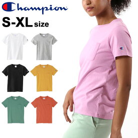 Tシャツ 半袖 レディース チャンピオン champion ポケットTEE 女性 半袖シャツ 無地 タウンユース スポーツカジュアル ポケT ワンポイント シンプル カットソー トップス/CW-M321