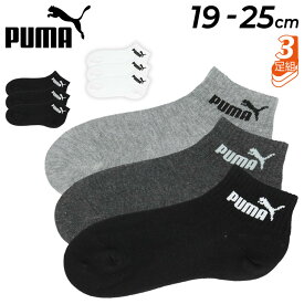 キッズ 靴下 3足セット 19-25cm 子ども用 プーマ PUMA ショート丈 ソックス 3足組 24-28cm 子供 ジュニア 消臭加工 スポーツ カジュアル 通学 小学生 くつした ブランド 贈り物 プレゼント/4296508