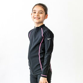 ナイキ キッズ ラッシュガード 長袖 ジュニア 女の子 NIKE SWIM スクール水着 子ども こども用 スイムウェア 120cm 130cm 140cm 150cm 160cm 女子 女児 子供 小学生 幼児 園児 ガールズ 水泳 プール 学校 体育 海水浴/1991065-003【返品不可】