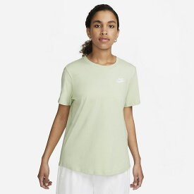 ナイキ 半袖 Tシャツ レディース NIKE クラブ エッセンシャル スポーツウェア ワンポイント グリーン系 シンプル 女性 トップス/DX7903-343